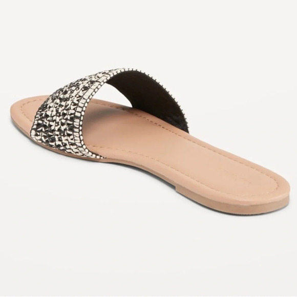 OLD NAVY Raffia Slide Sandals in Black Marl - Picture 3 of 10